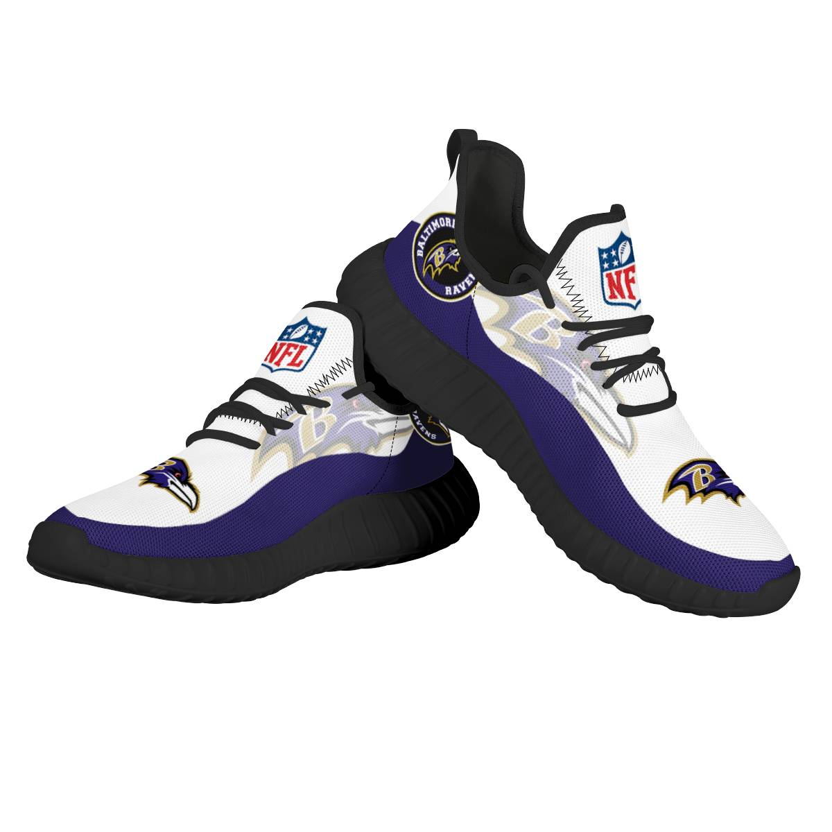 Women's NFL Baltimore Ravens Mesh Knit Sneakers/Shoes 006